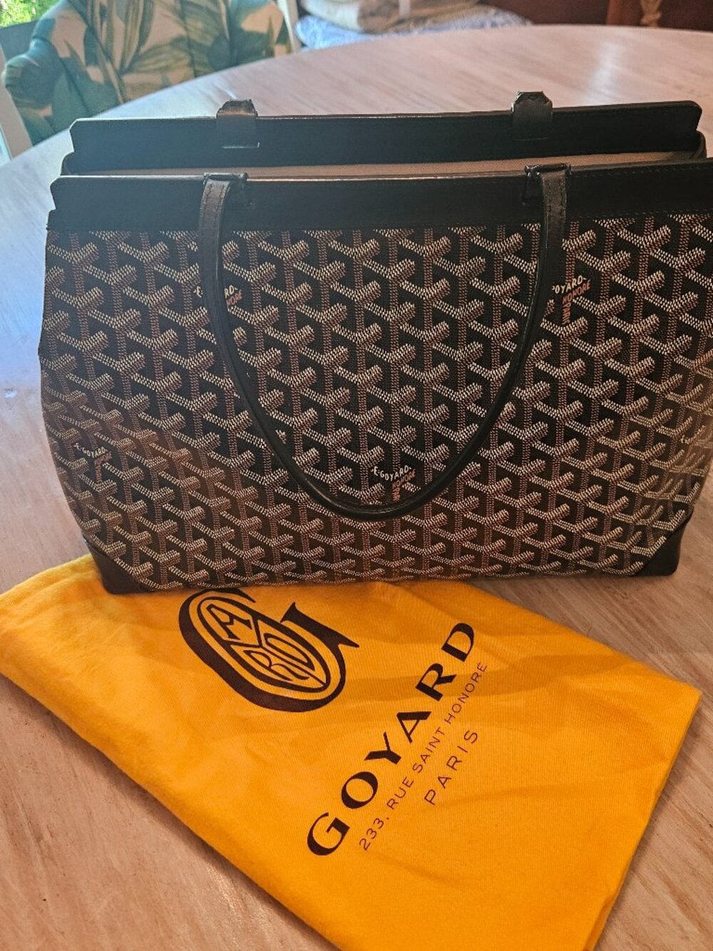 Authentic Black Goyard Bellechasse Structured Tote, Pristine Condition